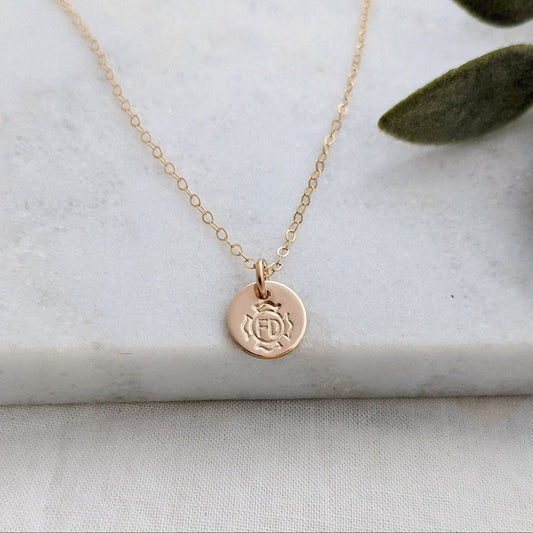 Firefighter maltase cross tiny gold filled disc