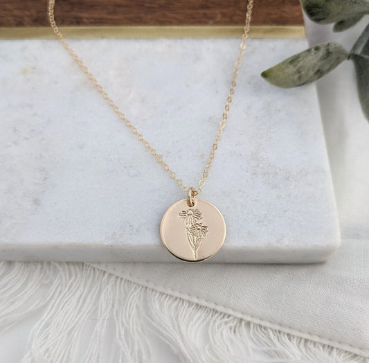 Daisy Necklace April Birth Flower Necklace | Birth Month Flower Necklace