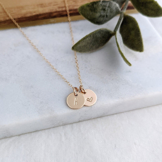 personalized initial and heart necklace