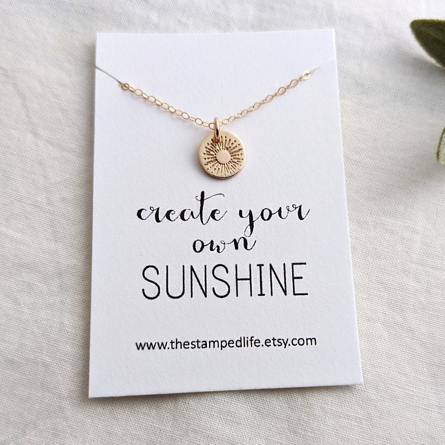 create your own sunshine charm tiny gold disc