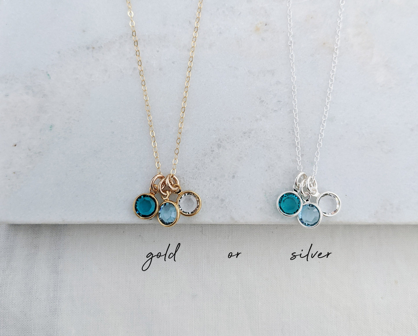 Dainty Birthstone Necklace | Gift for Mom | Birthstone Charm Necklace