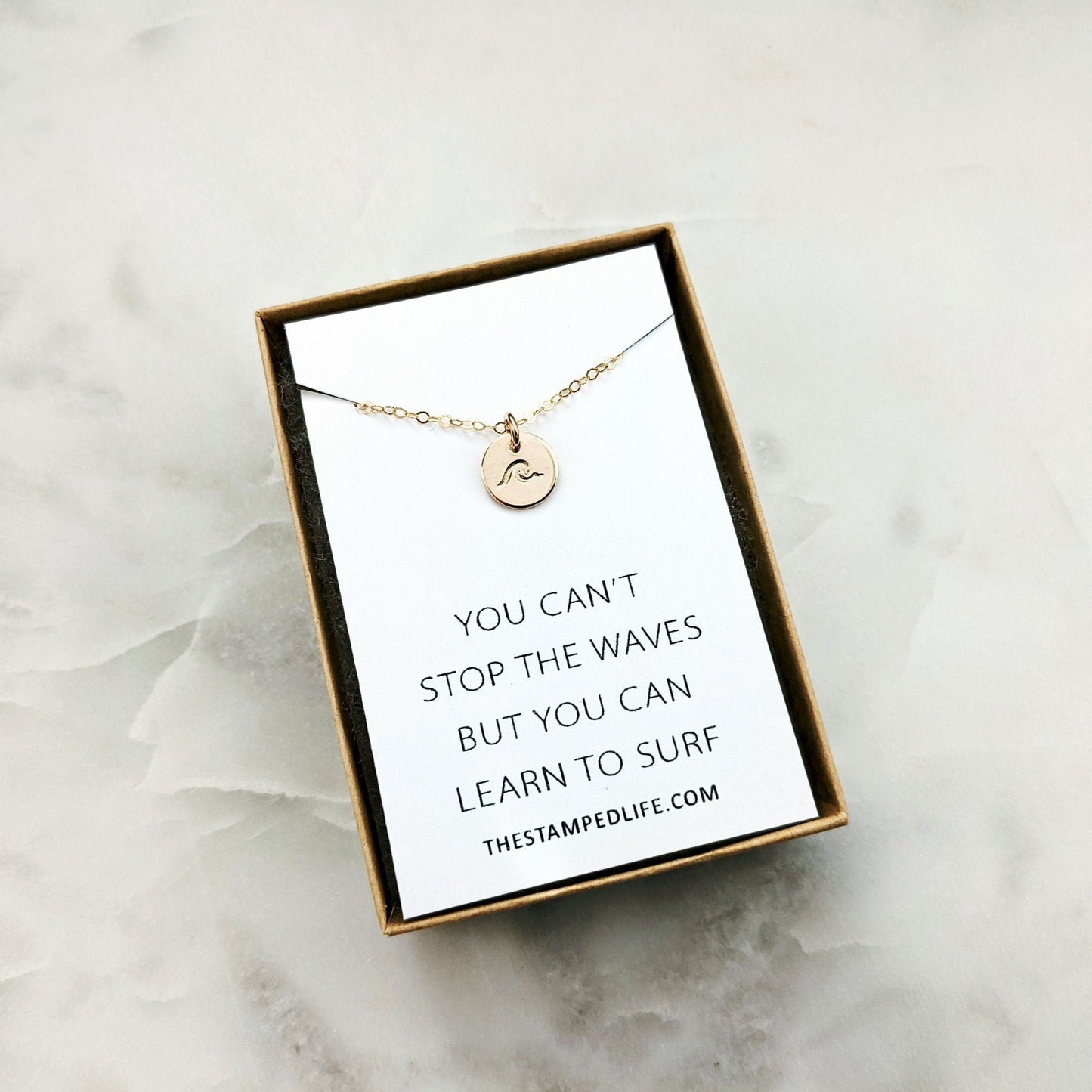 Inspirational Surf Necklace | Sterling Silver or 14k gold fill