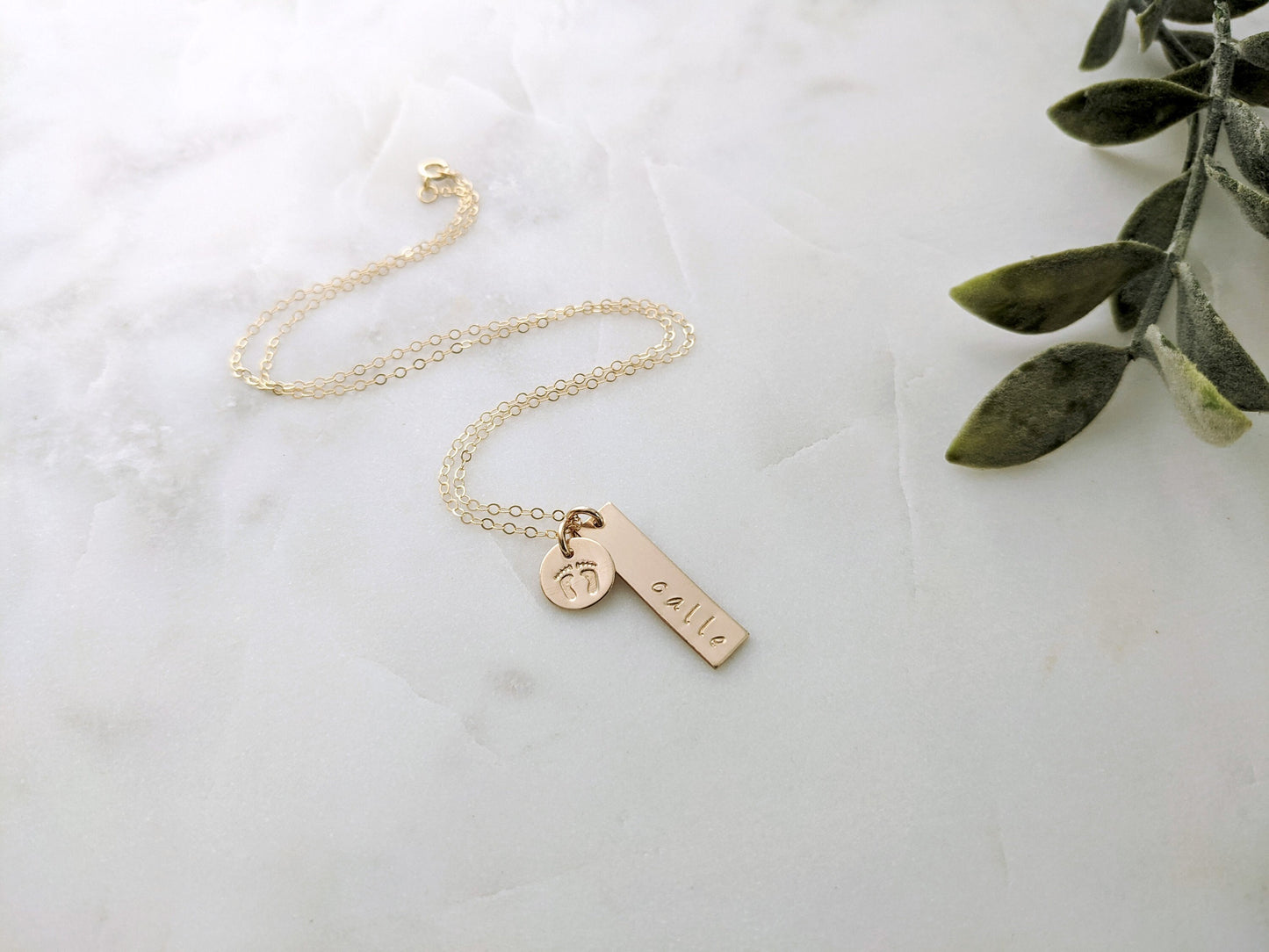 Personalized Name Necklace | Custom Name Necklace With Footprints