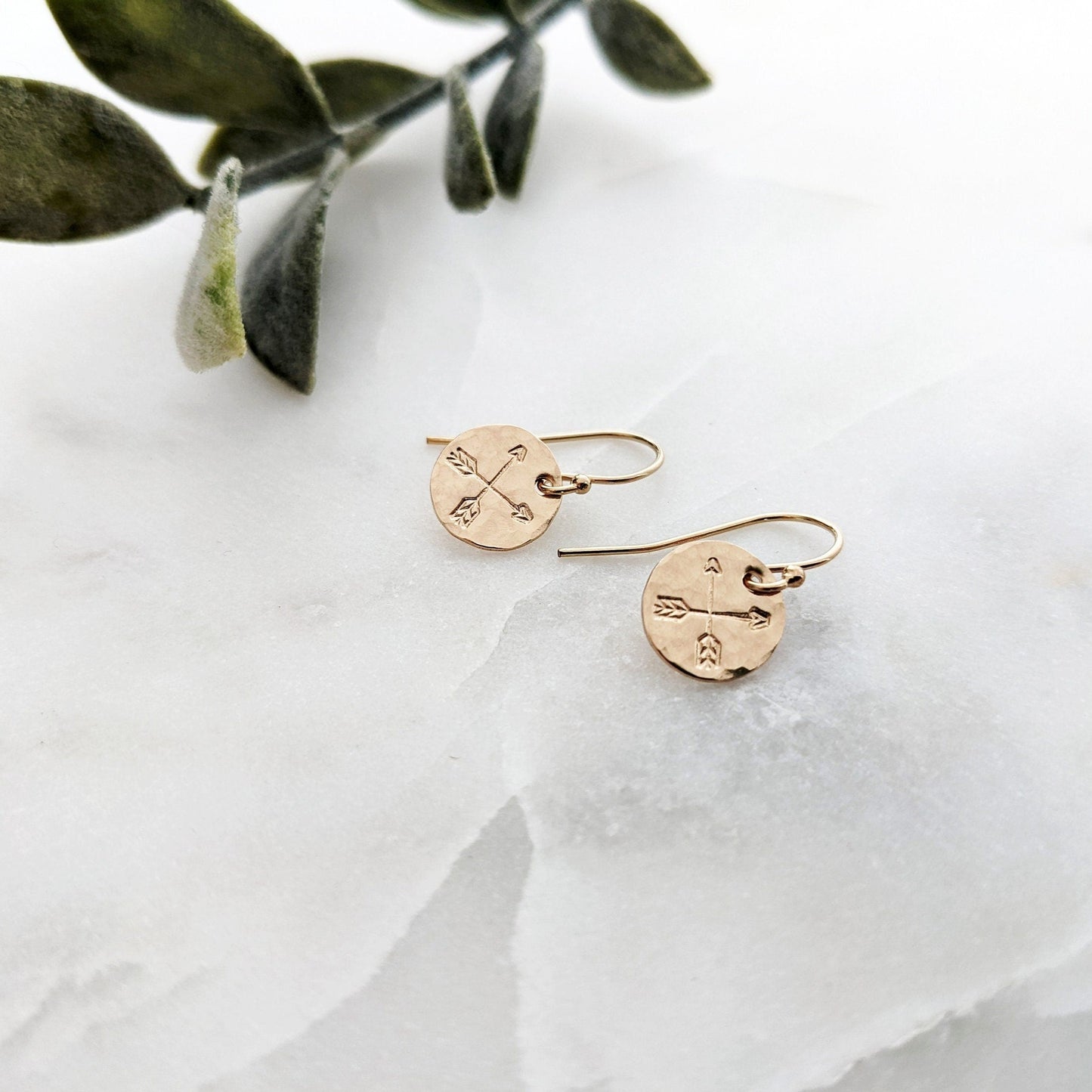 gold crossed arrow earrings