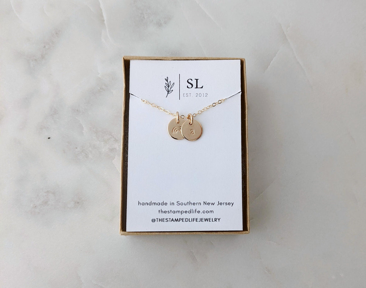 Personalized Gold Rainbow Necklace | Personalized Jewelry | Initial Charm