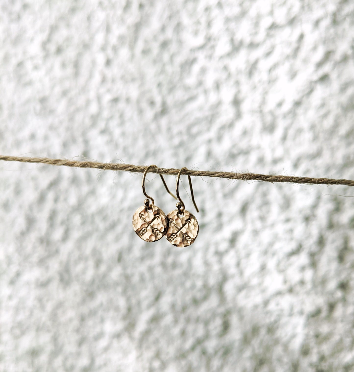 Gold Disc Arrow Earrings | 14k Gold Fill or Sterling Silver