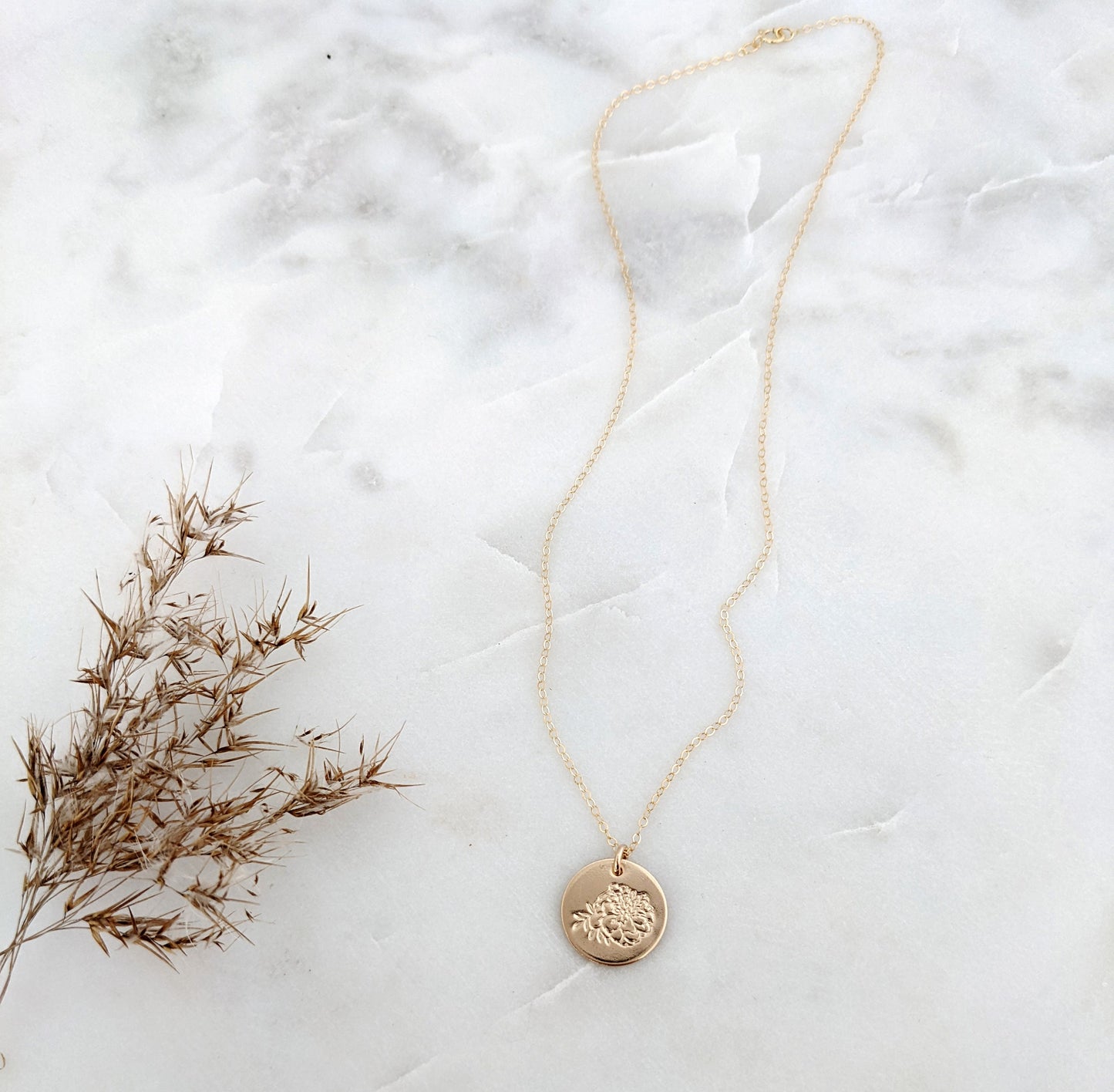 October Birth Flower Necklace | Marigold Necklace