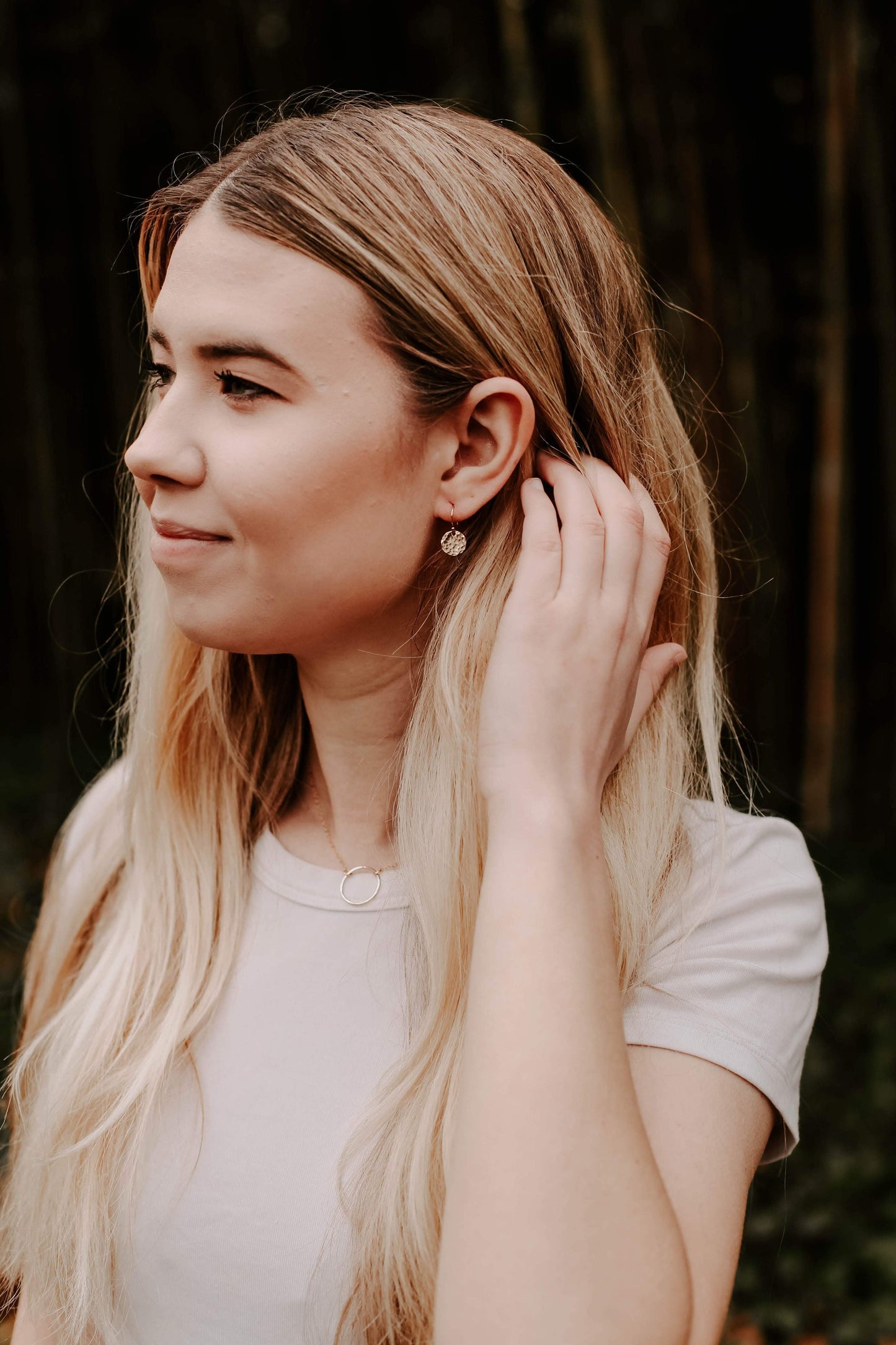 Gold Disc Arrow Earrings | 14k Gold Fill or Sterling Silver