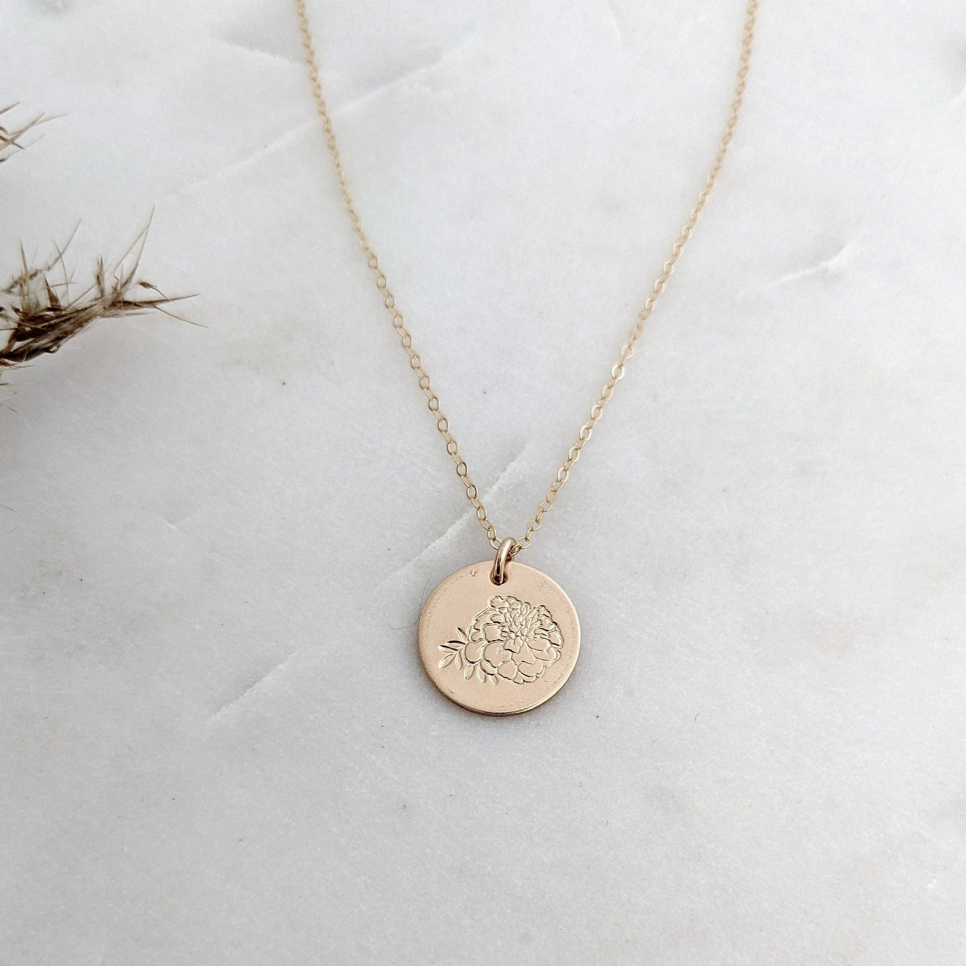 october birthflower necklace