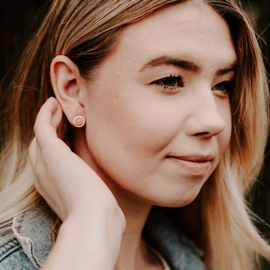 gold or silver circle earrings