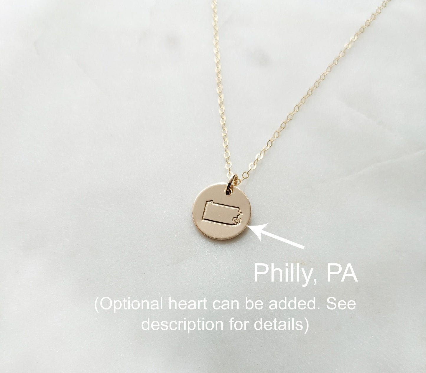 Pennsylvania State Necklace | Custom State Charm | Hometown Necklace