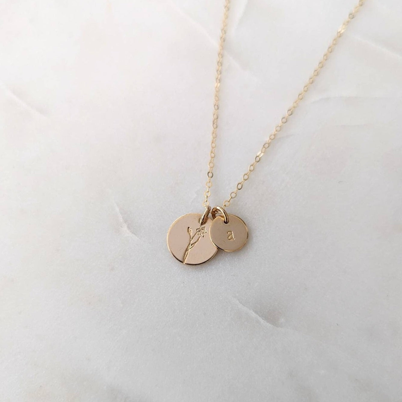 personalized floral necklace